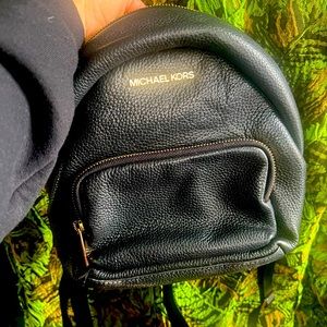 Michael Kors leather black mini backpack